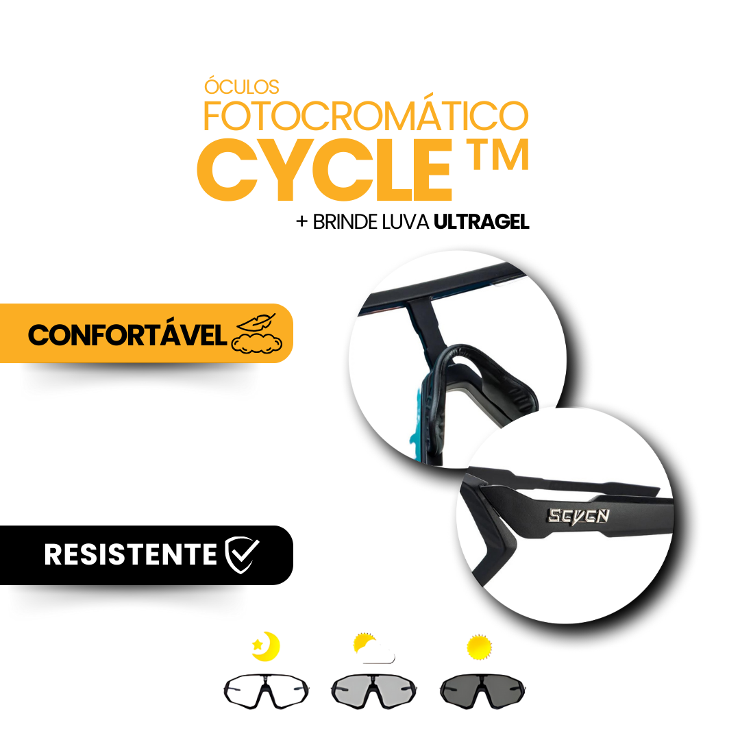Combo BikeFriday | Óculos Fotocromático + Farol + Luva + 3 Brindes Exclusivos