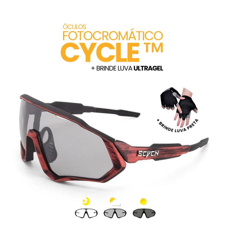 Óculos Fotocromático Cycle™ + BRINDE LUVA ULTRAGEL