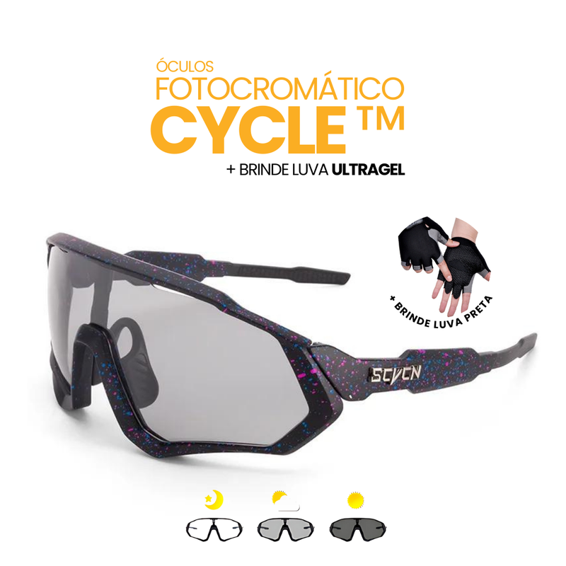 Óculos Fotocromático Cycle™ + BRINDE -  LUVA ULTRAGEL