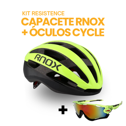Kit Resistence™ - Capacete RNOX + Óculos Cycle | ESQUENTA BLACK