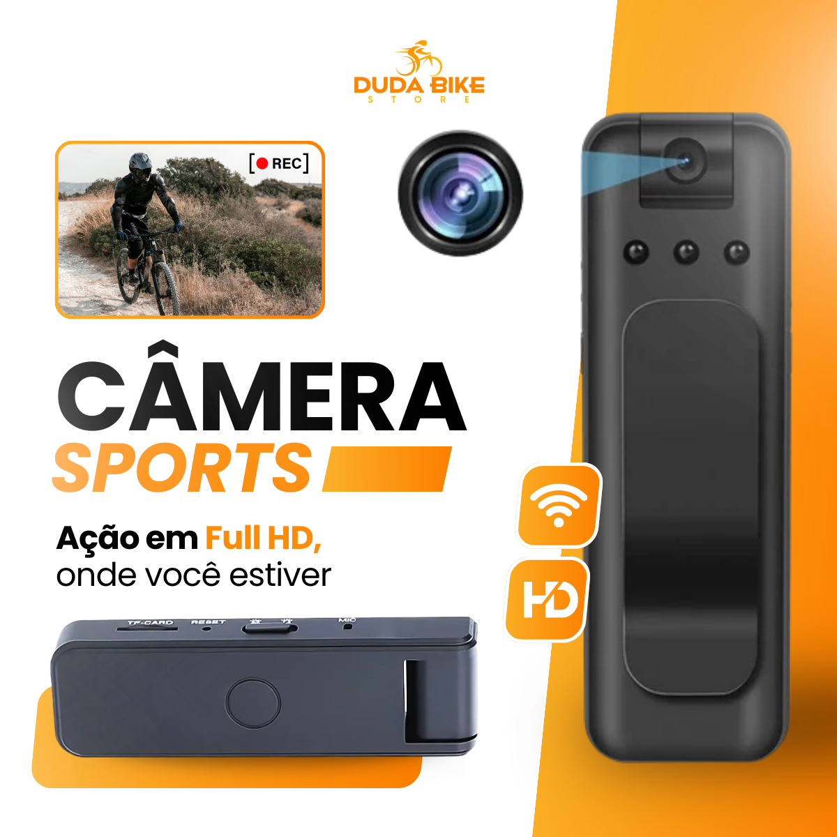 Câmera Sports Portátil WiFi FullHD 1080