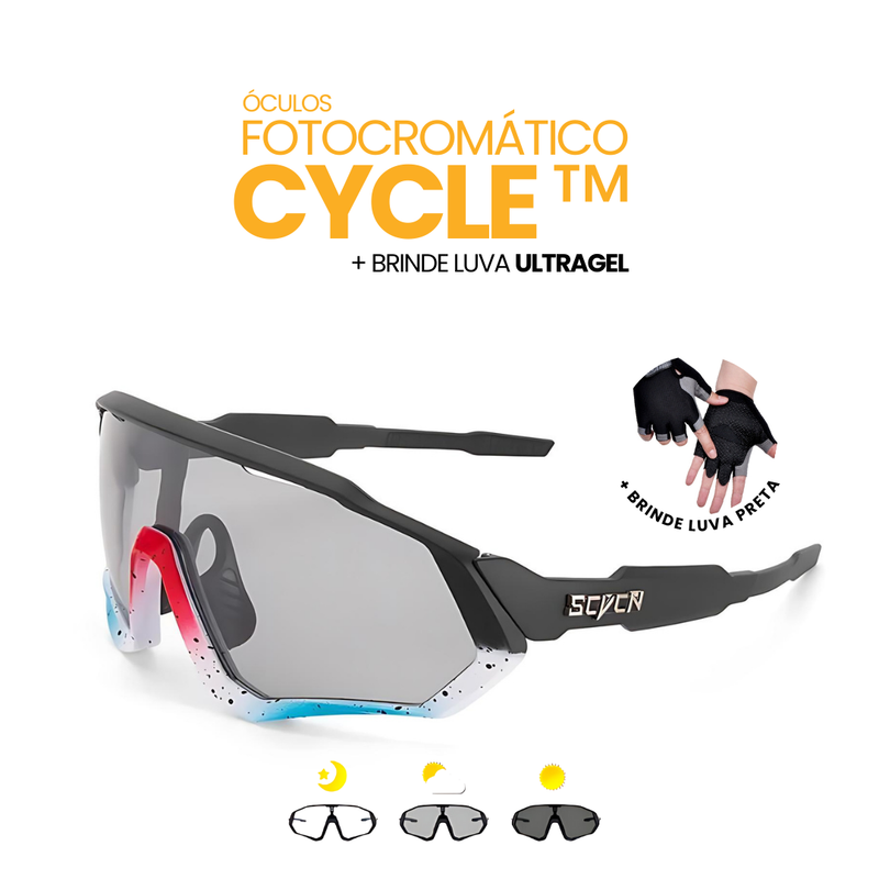 Óculos Fotocromático Cycle™ + BRINDE LUVA ULTRAGEL