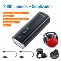 2000 Lumens + Sinalizador + BRINDE EXCLUSIVO