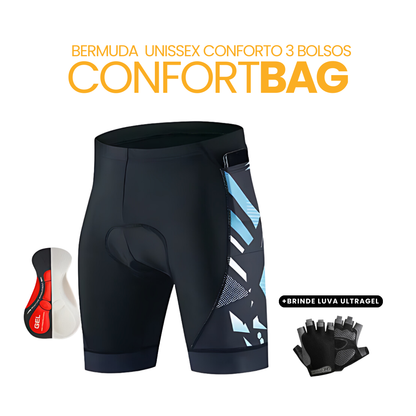 Bermuda Unissex 3 Bolsos ComfortBag + BRINDE LUVA SUPERGEL
