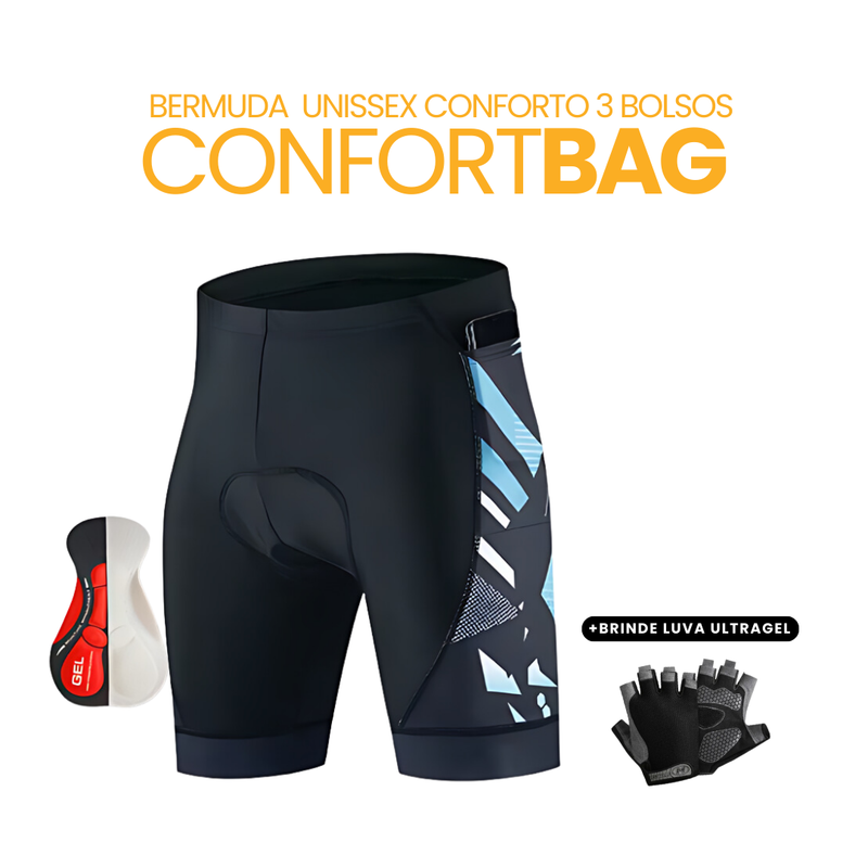 Bermuda Unissex 3 Bolsos ComfortBag + BRINDE LUVA SUPERGEL