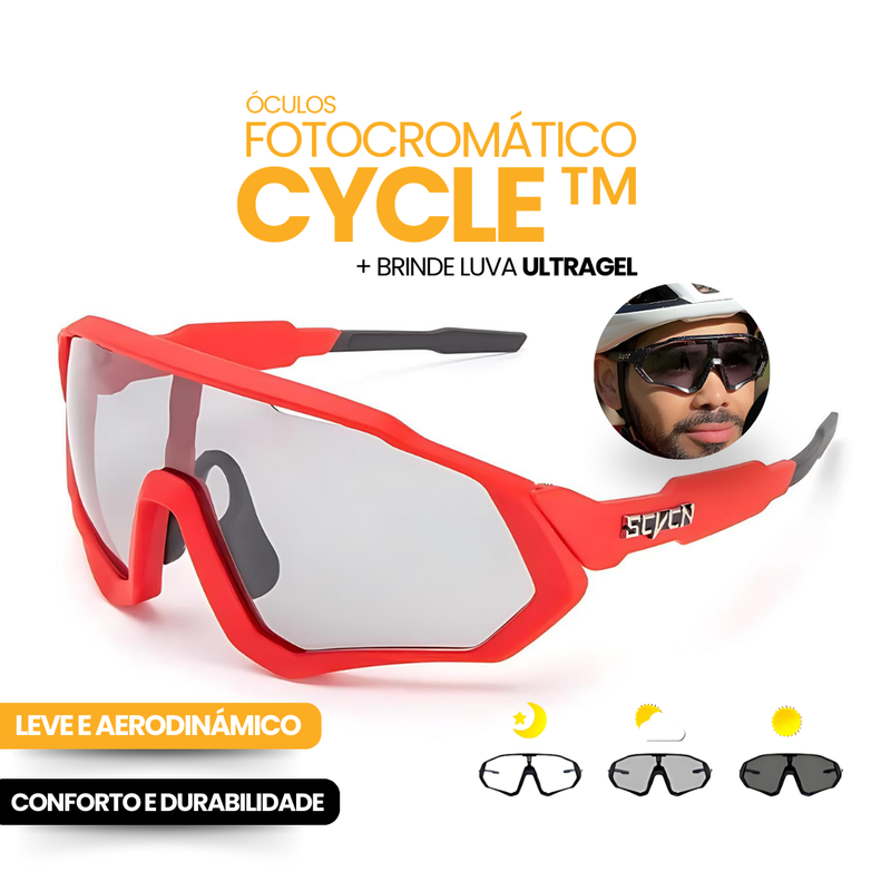 Óculos Fotocromático Cycle™ + BRINDE LUVA ULTRAGEL