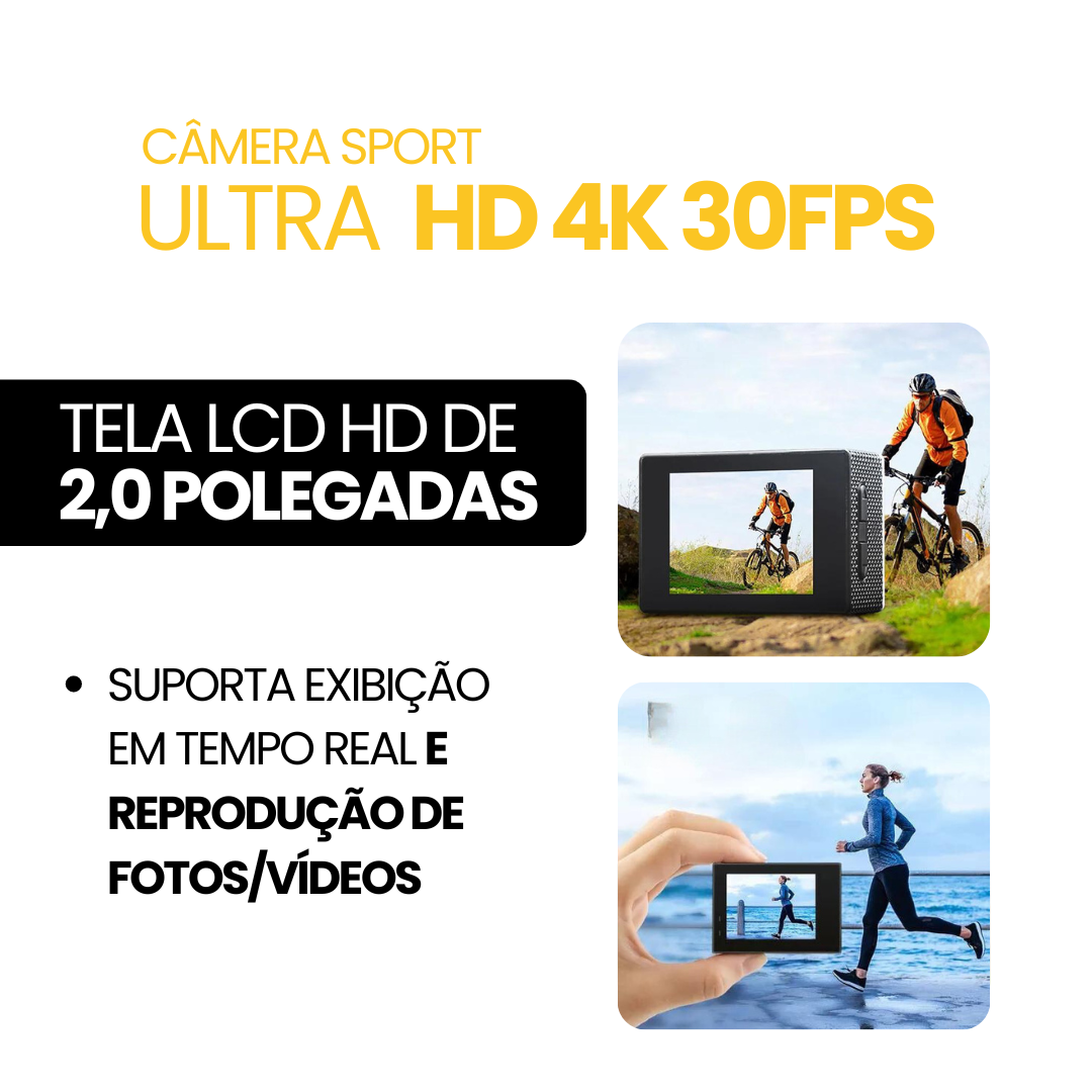 Câmera Sport Ultra HD 4K/30fps WiFi 2.0 | ESQUENTA BLACK