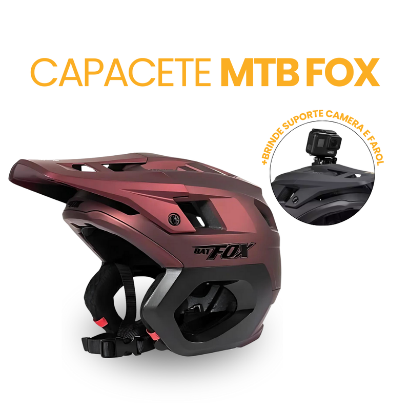 Capacete MTB Fox | BRINDE SUPORTE CAMERA E FAROL