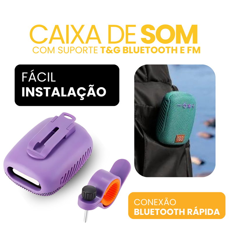 Caixa de Som com Suporte T&G | Bluetooth e FM