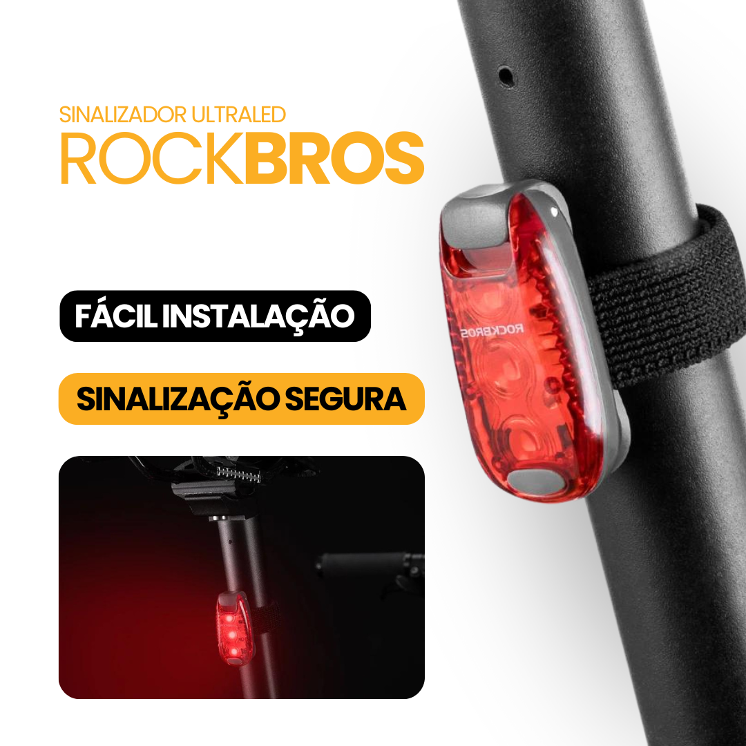 Sinalizador Ultraled ROCKBROS | COMPRE 1 LEVE 2 + BRINDE EXCLUSIVO