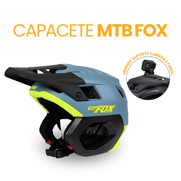 Capacete MTB Fox | BRINDE SUPORTE CAMERA E FAROL