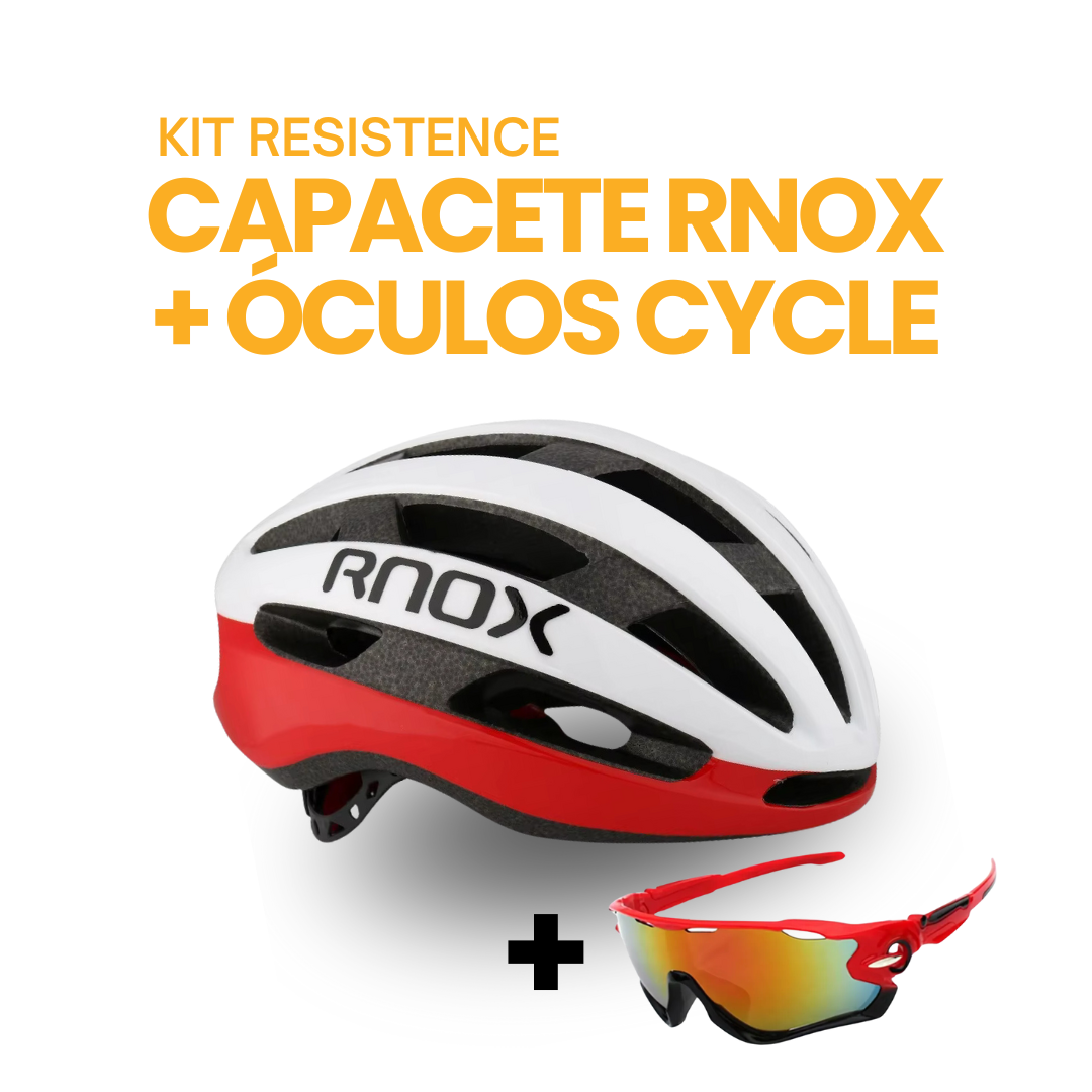 Kit Resistence™ - Capacete RNOX + Óculos Cycle | ESQUENTA BLACK