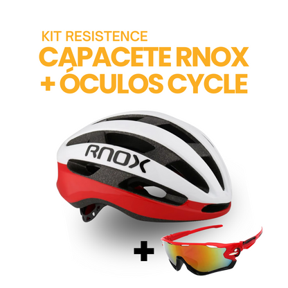 Kit Resistence™ - Capacete RNOX + Óculos Cycle | ESQUENTA BLACK
