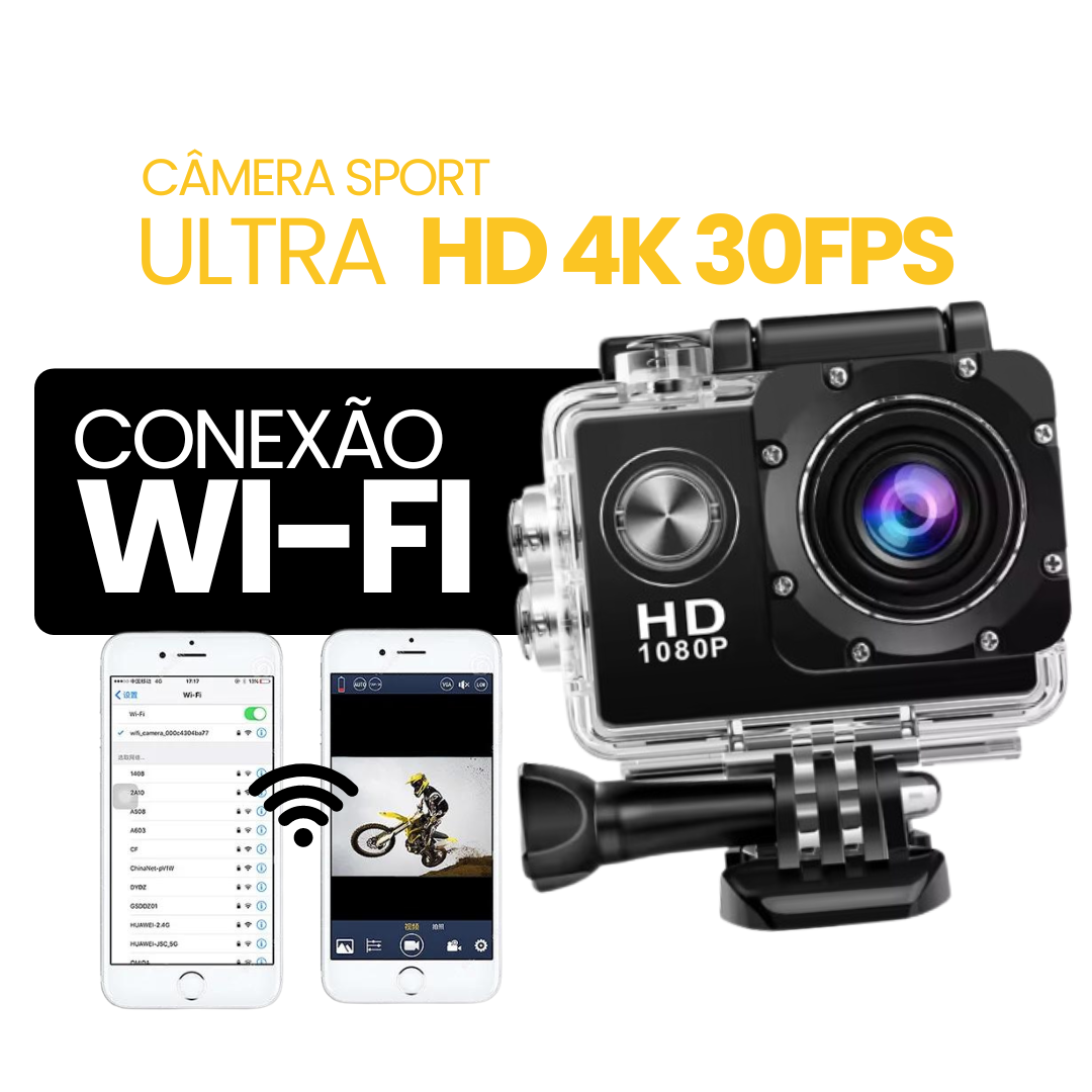 Câmera Sport Ultra HD 4K/30fps WiFi 2.0 | ESQUENTA BLACK
