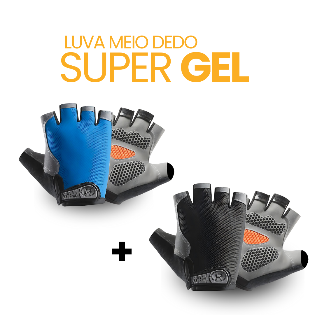 Luva Meio Dedo SuperGel | COMPRE 1 LEVE 2 + BRINDE EXCLUSIVO