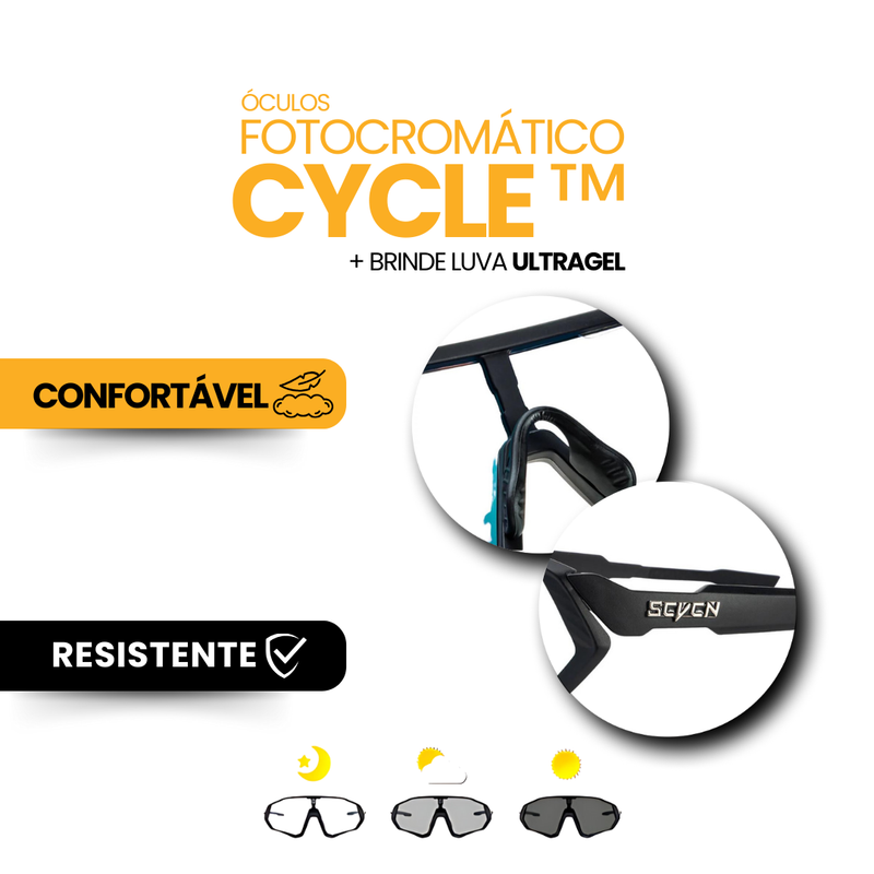 Óculos Fotocromático Cycle™ + BRINDE LUVA ULTRAGEL