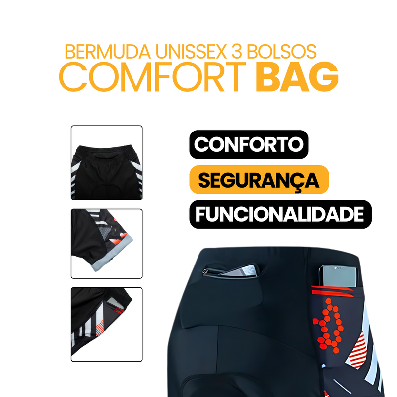 Bermuda Unissex 3 Bolsos ComfortBag™