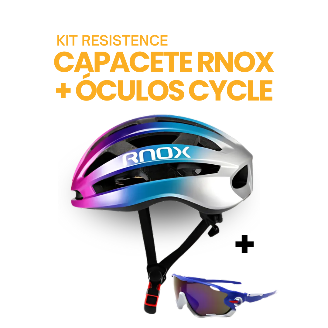 Kit Resistence™ - Capacete RNOX + Óculos Cycle | ESQUENTA BLACK