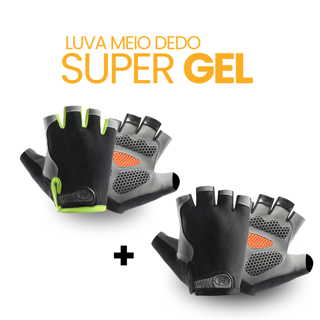 Luva Meio Dedo SuperGel | COMPRE 1 LEVE 2 + BRINDE EXCLUSIVO
