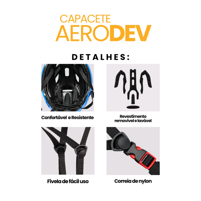 Capacete AeroDev + BRINDE ÓCULOS POLARIZADO