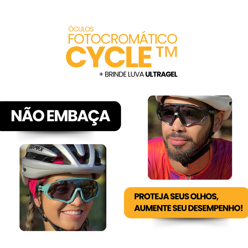 Óculos Fotocromático Cycle™ + BRINDE LUVA ULTRAGEL