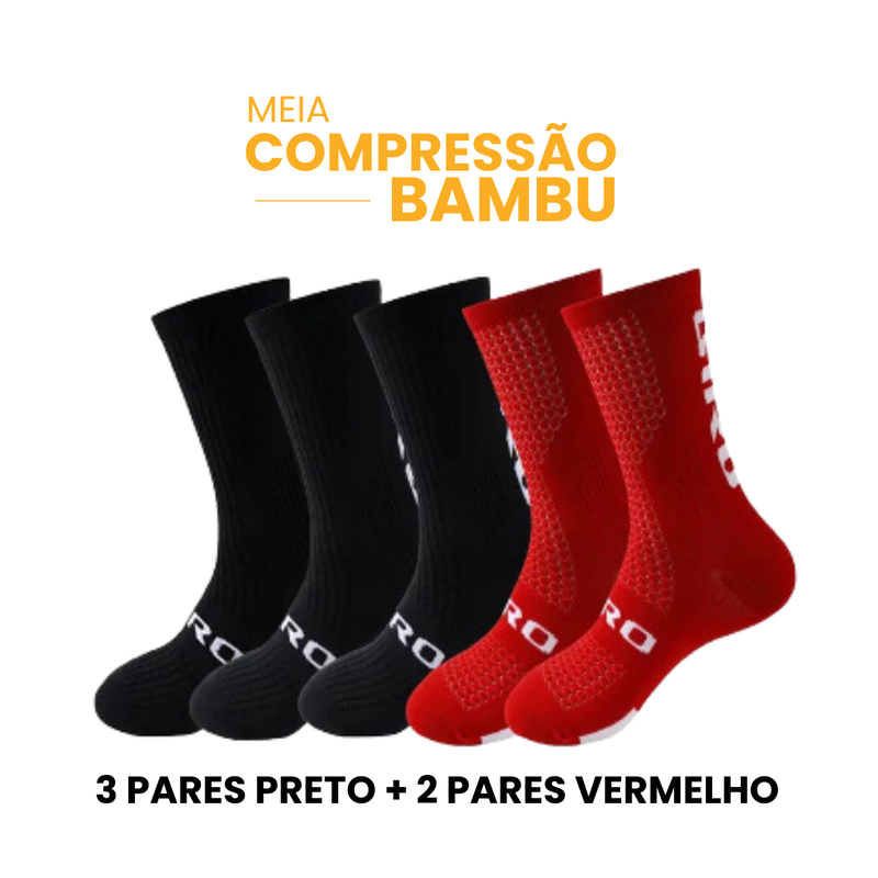 Meia Compressão Bambu | Compre 3 Leve 5