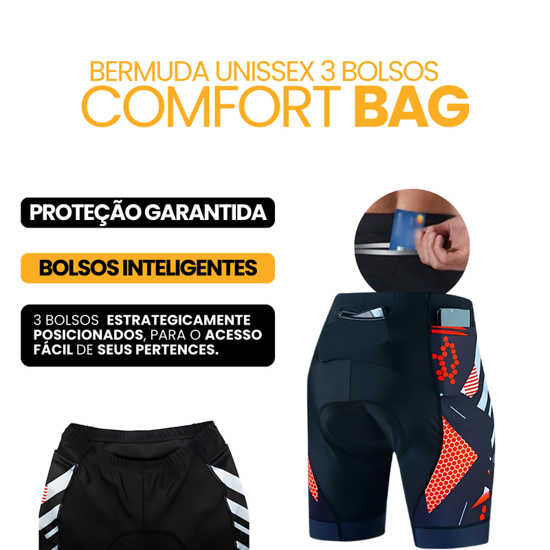 Bermuda Unissex 3 Bolsos ComfortBag™