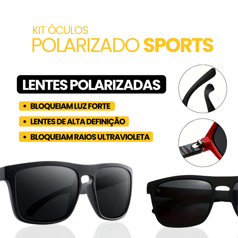 Kit Óculos Polarizado Sports| Compre 1 Leve 2