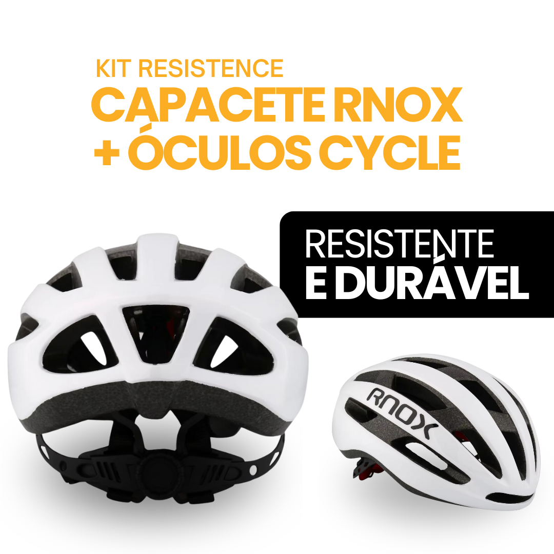Kit Resistence™ - Capacete RNOX + Óculos Cycle | ESQUENTA BLACK