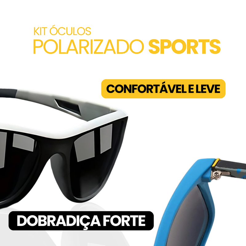 Kit Óculos Polarizado Sports| Compre 1 Leve 2