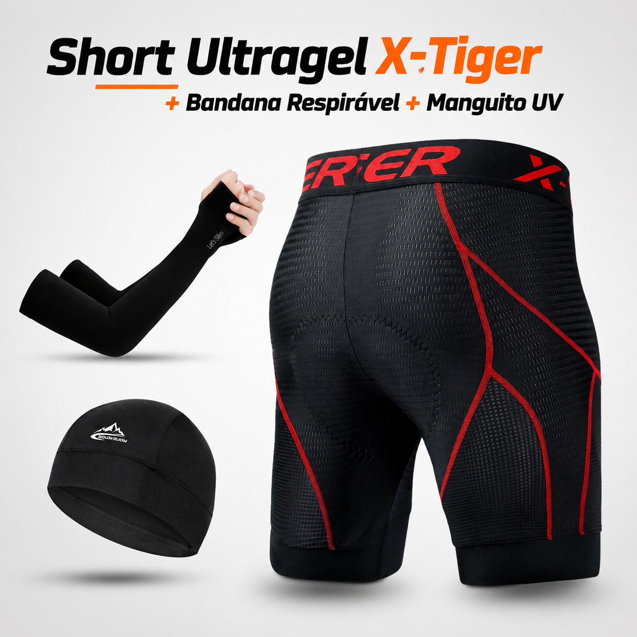 short de ciclismo com forro em gel