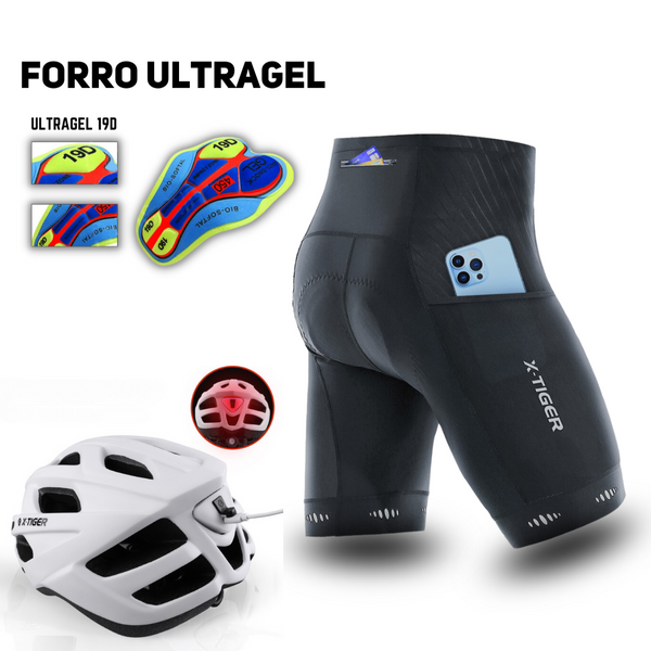 Kit X-Tiger | Bermuda PremiumGel + Capacete UltraLed