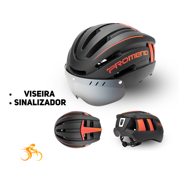 Capacete Promend com Viseira e Sinalizador UltraLed