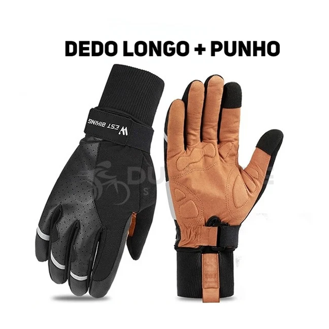 Luva Couro Ecológico West Biking | + BRINDE EXCLUSIVO