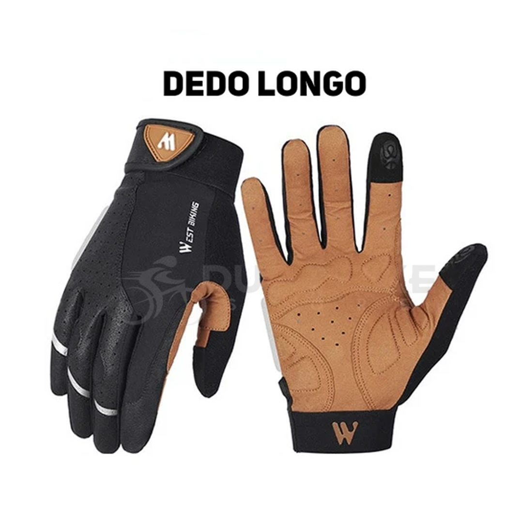 Luva Couro Ecológico West Biking | + BRINDE EXCLUSIVO