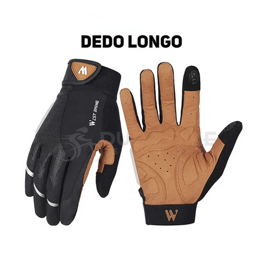 Luva Couro Ecológico West Biking | + BRINDE EXCLUSIVO