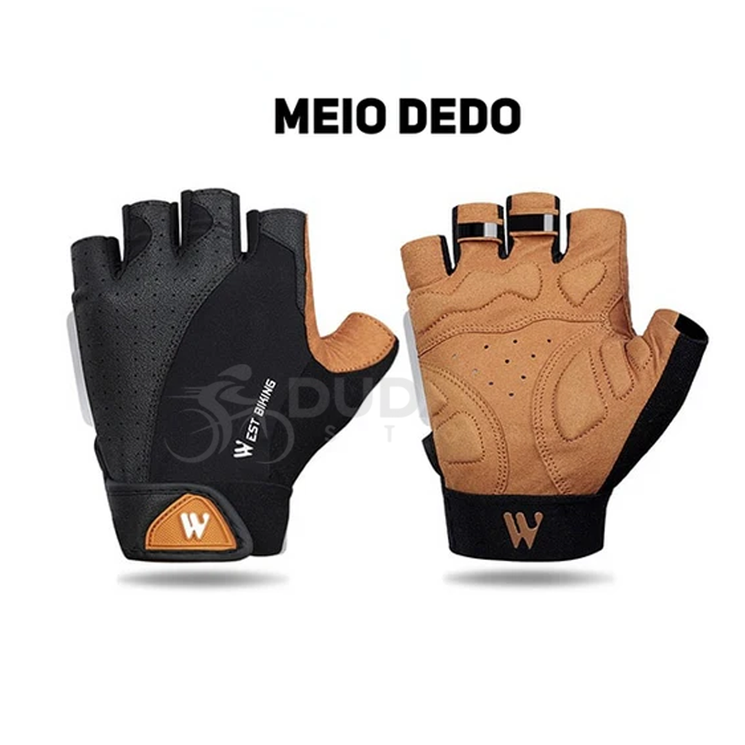 Luva Couro Ecológico West Biking | + BRINDE EXCLUSIVO