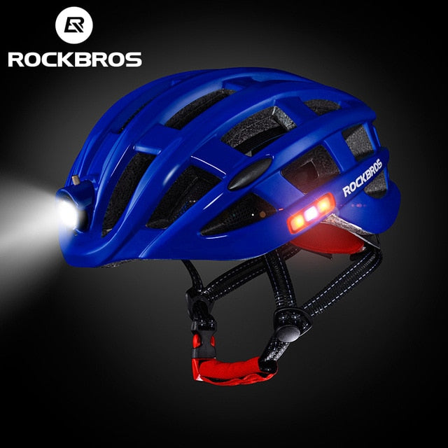 Capacete com Farol e Sinalizador Rockbros