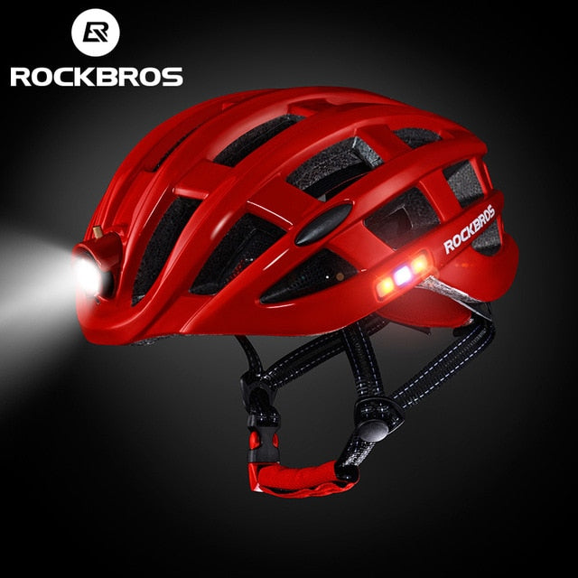 Capacete com Farol e Sinalizador Rockbros