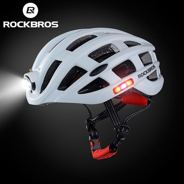 Capacete com Farol e Sinalizador Rockbros