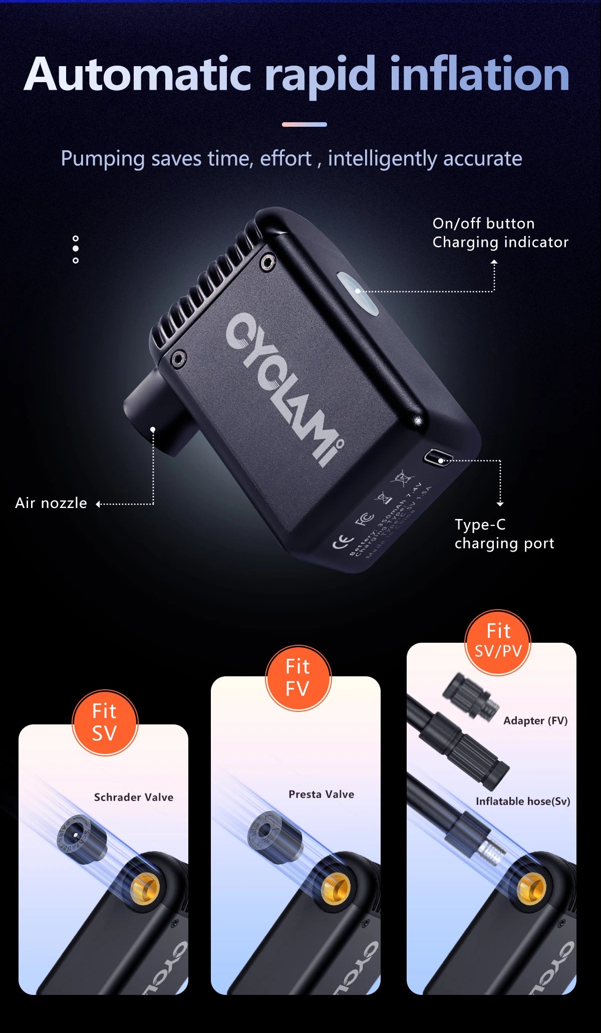 Mini Pump 120psi CYCLAMI