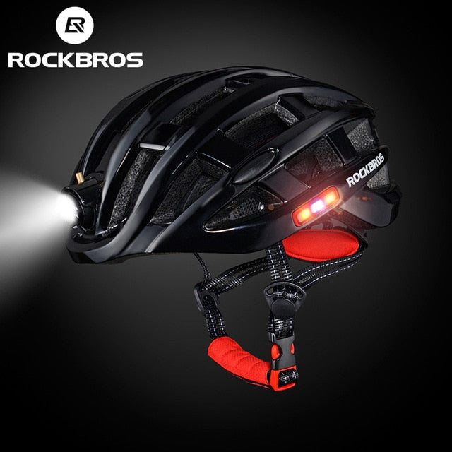 Capacete com Farol e Sinalizador Rockbros