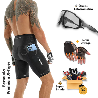 Combo Performance | Bermuda Premium + Luva + Óculos + Brinde