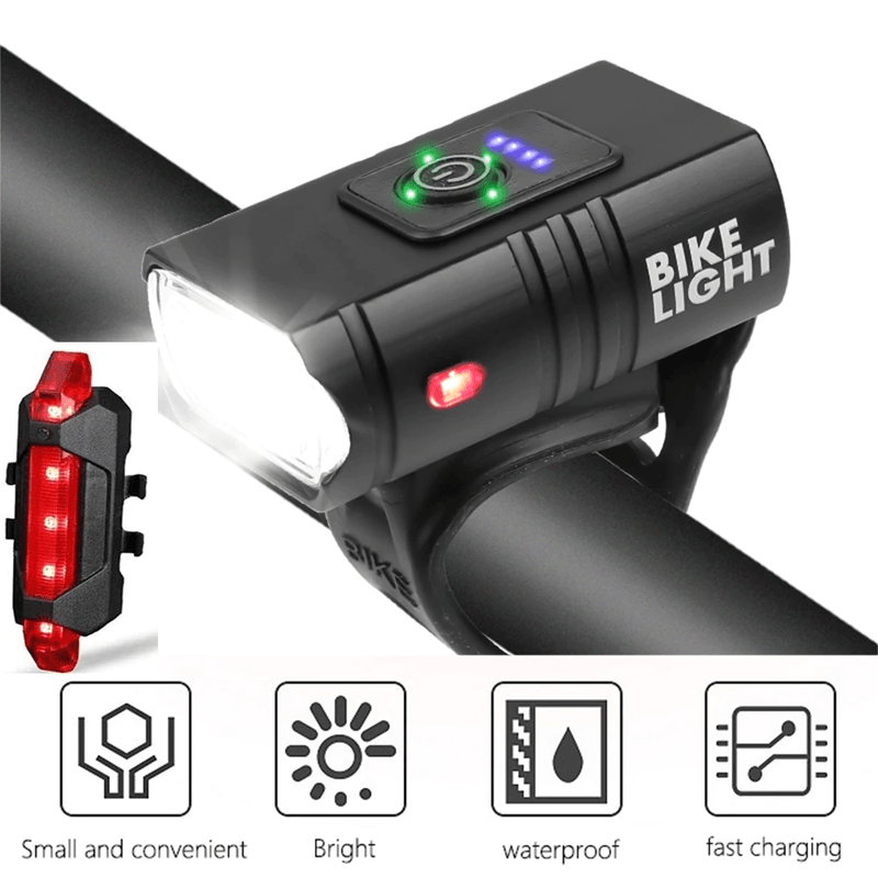 Farol Dianteiro BikeLight™ + Brinde Sinalizador Traseiro - Duda Bike Store