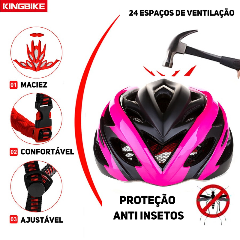 Capacete com Sinalizador KingBike