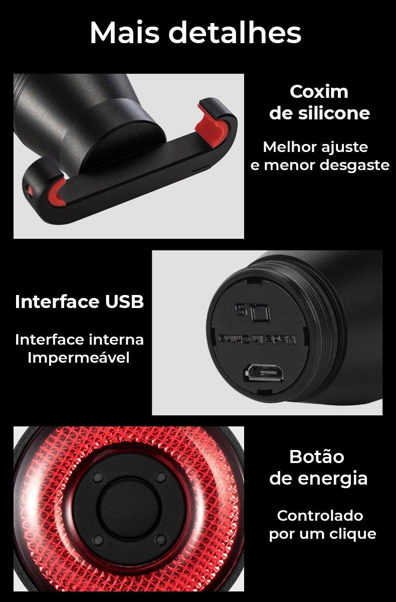 Lanterna Sensor de Movimento a Laser - Duda Bike Store