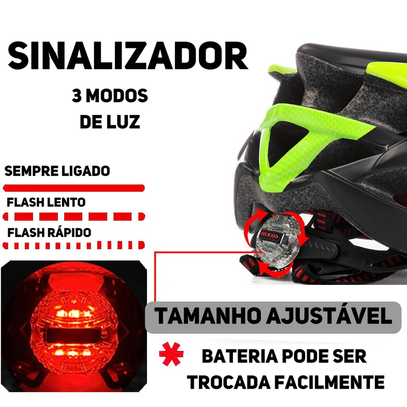 Capacete com Sinalizador KingBike